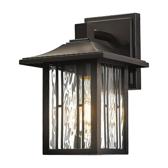1 PACK Oil Rubbed Bronze Outdoor Wall Lantern with Water Glass