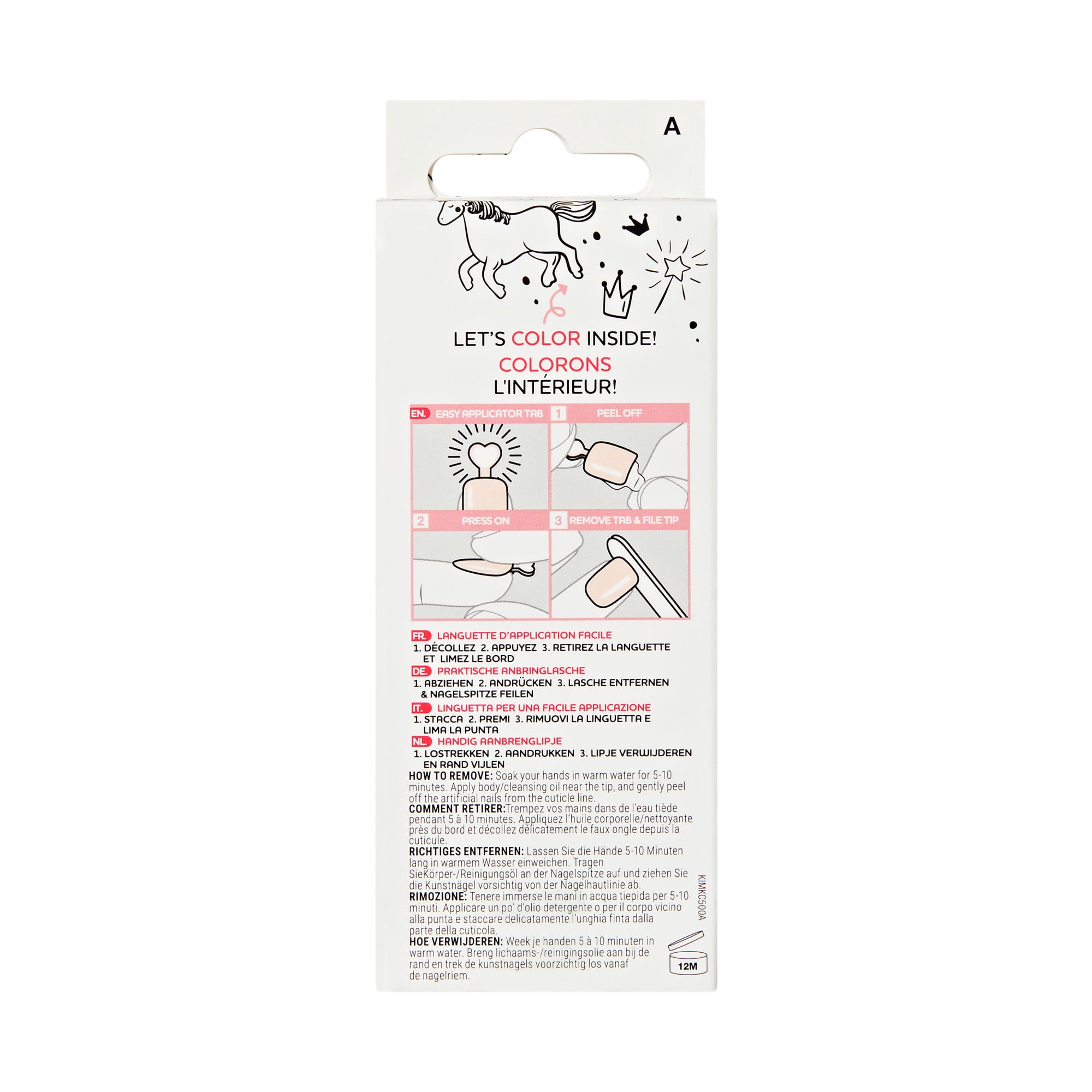 KISS imPRESS Enfants – Trop Framboise, Rose, Squoval, Ongles pour enfants, 20 unités