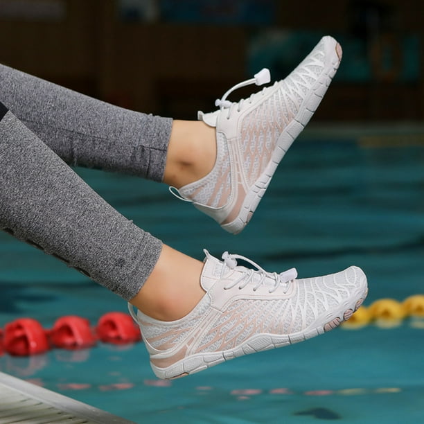 Zapatos Acuaticos Aquashoes Aqua Shoes Zapatillas de buceo transpirables para caminar en el lago (42) Blanco Likrtyny Tenis De Mujer Tenis De Hombre