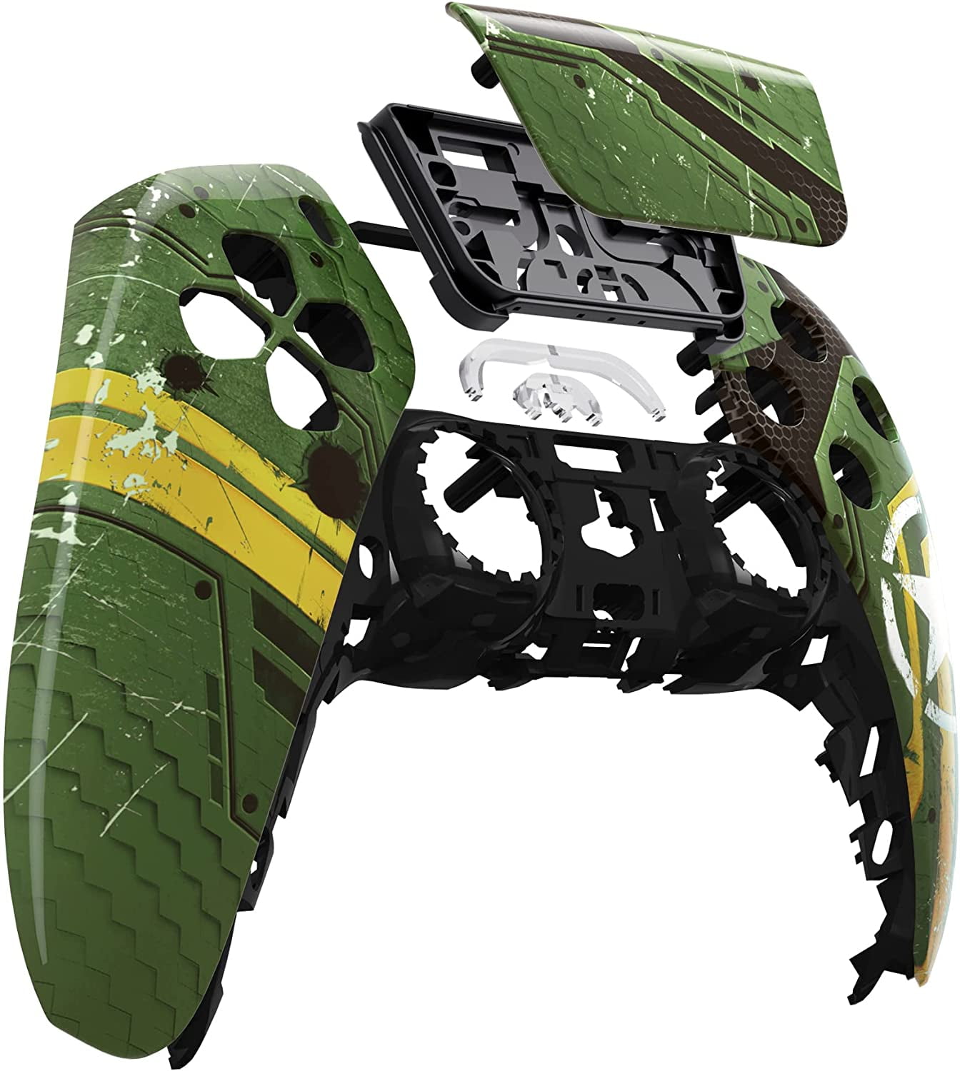 eXtremeRate Army Mecha Replacement Touchpad Front Housing Shell for ps5 Controller BDM-010/020/030/040