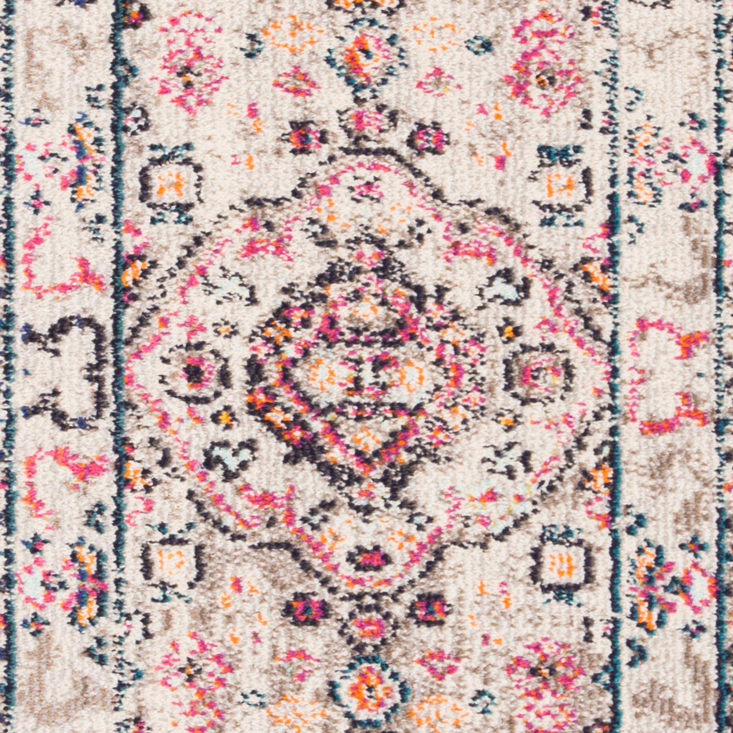 SAFAVIEH Madison Trenton Vintage Traditional Runner Rug, Grey/Blue, 2' x 8'