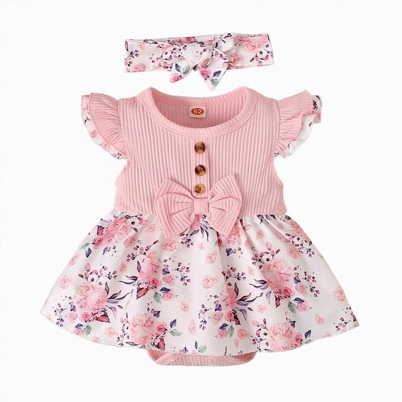 NIEWTR Baby Girl Solid Lace Sleeveless Dress Elegant Cute Sundress for Summer Beatch for Newborn 0-18M(Pink,3-6 Months)
