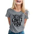 thumbnail image 3 of T-Shirt Décontracté Imprimé à Col Rond et Manches Courtes pour Femmes Tendance pour Usage Quotidien Hauts à la Mode pour Femmes, 3 of 3