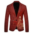thumbnail image 1 of Kcodviy Complet Décontracté de Noël Imprimé pour Homme Veste à Poches Veste de Complet Homme Complets Coupe Ajustée Complet en Lin pour Homme Complets pour Homme Coupe Ajustée Complet pour Homme Coupe Ajustée, 1 of 3