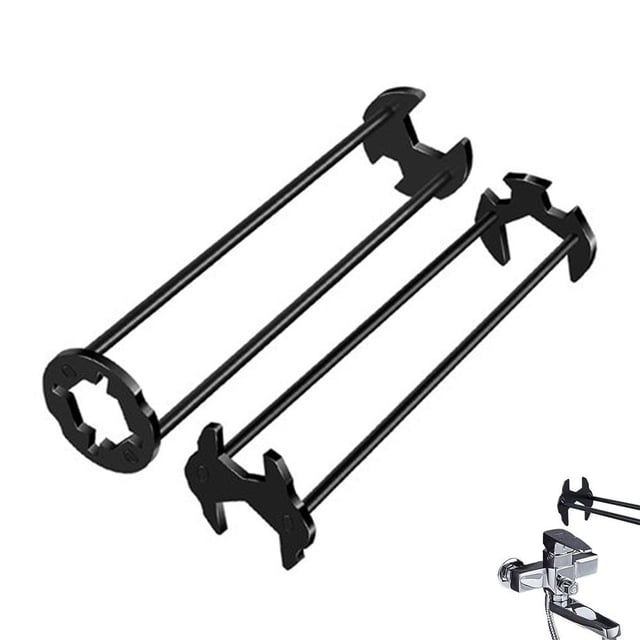 SSKFHGI 2 Pcs Multifunctional Sink Faucet Wrench Set, Basin Plumbing Tool for Tight Spaces, Kitchen Bathroom Installation & Homeowners, Portable Metal Pipe Repair Wrench