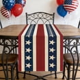 thumbnail image 4 of Cififendec 4th of July Americana Table Runner, 71"×13", Patriotic Stars & Stripes Red Blue White Independence Day Dining Table Decor for 205th Anniversary Party Supply, 4 of 5