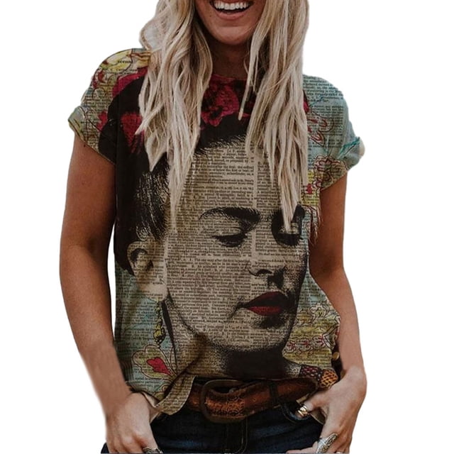 Camiseta de pintura al óleo Jumpingount para mujer OFSAS-00881 5XL