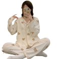 thumbnail image 2 of Primavera y verano algodón fino posparto lactancia materna suelta sudor absorbente ropa embarazada mujeres pijamas mujeres otoño, 2 of 5