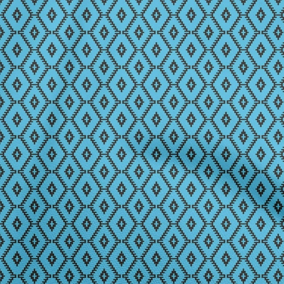 oneOone Polyester Spandex Sky Blue Fabric Block Craft Projects Decor Fabric Printed By The Yard 56 Inch Wide-S4