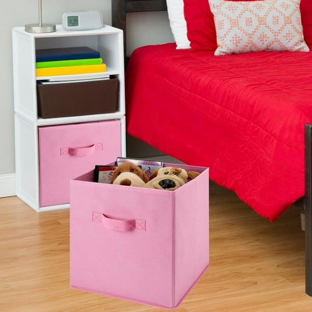 6PCS Foldable Collapsible Fabric Storage Cube Baskets Boxes Bins Organizer Toys Books Storage