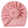 thumbnail image 2 of SGFCWSX Girls Turban Hat Kids Stretchy Knotted Striped Soft Breathable Casual Daily Headwear Pink Free Size, 2 of 3