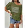 thumbnail image 3 of Zeagoo Swimsuit Coverup for Women Crochet Sweaters Tops Lightweight Short Sleeve Crew Neck Summer Clothes, 3 of 8