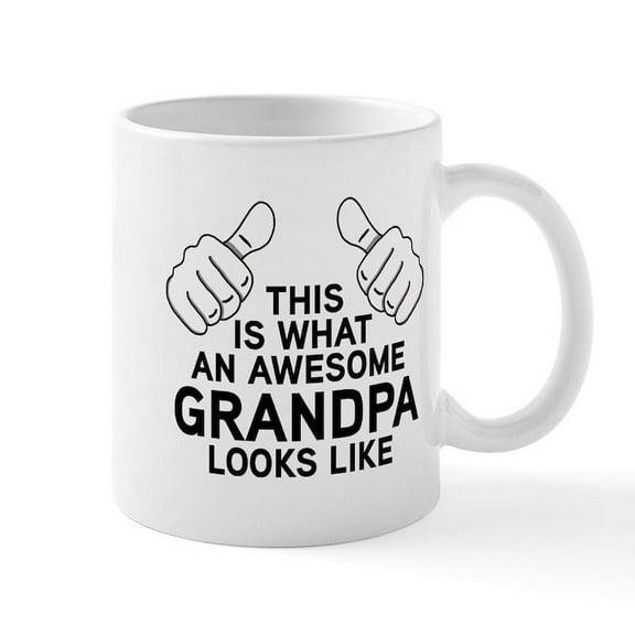 CafePress - Awesome Grandpa - 11 oz Ceramic Mug - Novelty Coffee Tea Cup