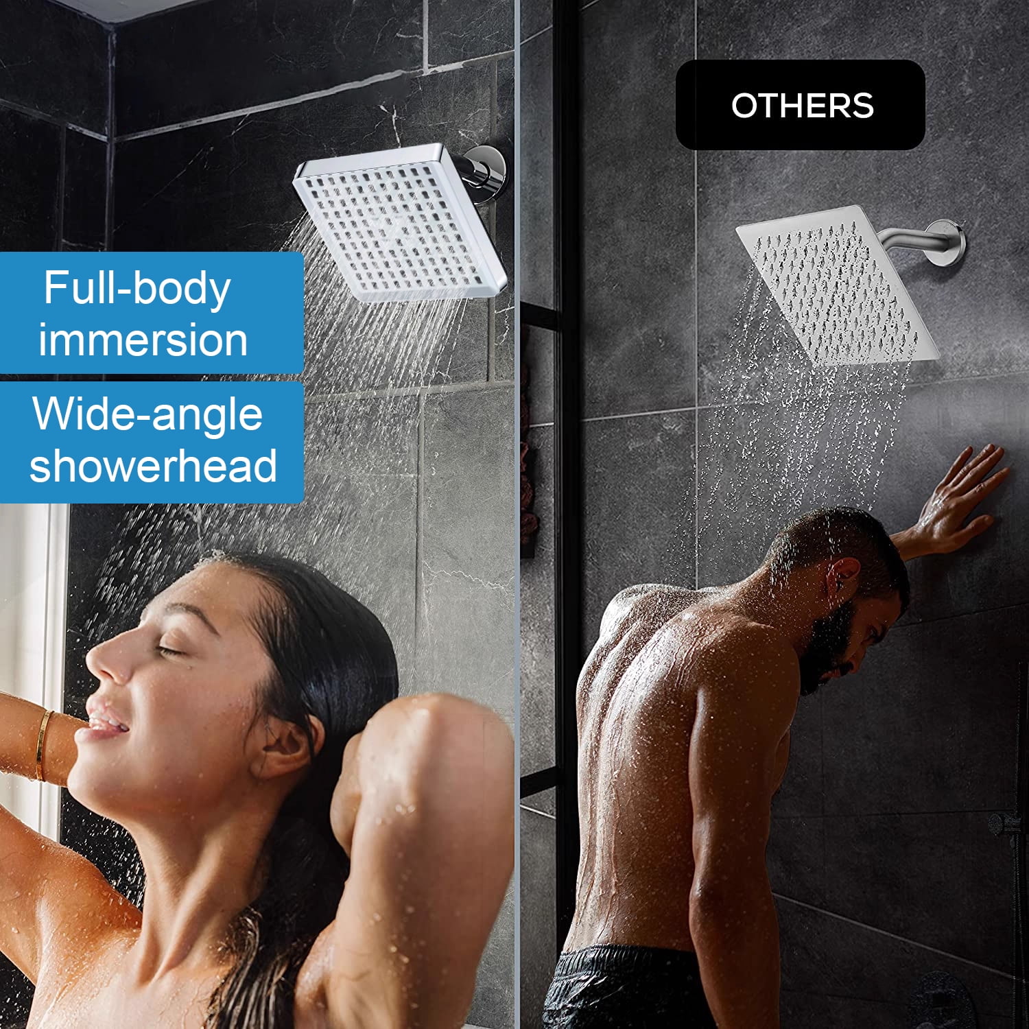 BTideas High Pressure Filtered Shower Head,6'' 360° Rotatable Rain Shower Head with 20 Stage Filters