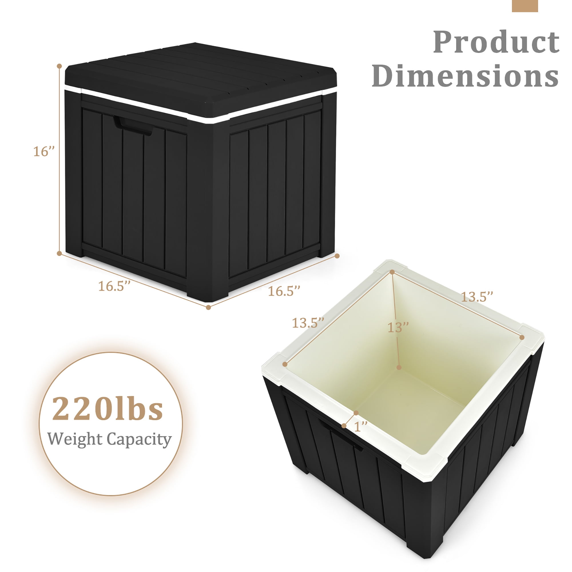 Costway 10 Gallon Ice Cooler w/ Built-in Handles and Detachable Lid Black