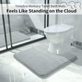 thumbnail image 6 of Memory Foam Toilet Bath Mat U-Shaped, Soft and Comfortable, Super Water Absorption, Non-Slip, Thick, Machine Wash and Easier to Dry for Bathroom Commode Contour Rug, 24 X 24 Inches, Silver, 6 of 6