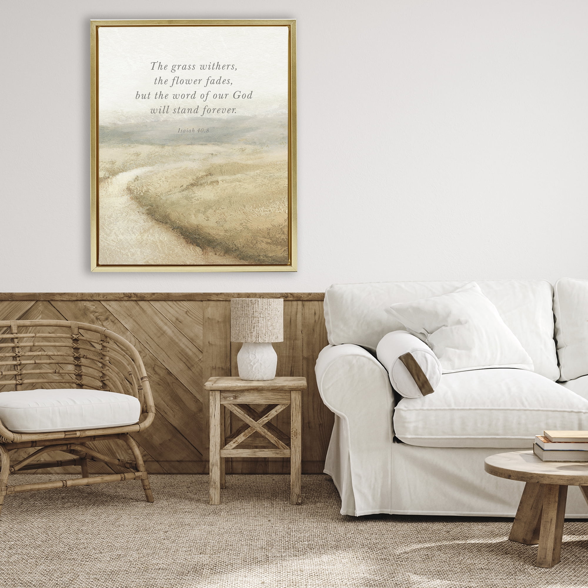 Stupell Industries Word Of God Isaiah Proverb Gold Framed Floater Canvas Wall Art, design by John Spaeth