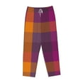 thumbnail image 4 of Fotbe Purple Yellow Buffalo Plaid Women's Pajama Pants,Sleepwear Pants,Pj Bottoms Drawstring And Pockets-Medium, 4 of 9