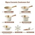 thumbnail image 2 of Juego de ollas y sartenes SENSARTE de cerámica antiadherente, 15 piezas, apto para horno, 2 of 9