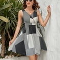 thumbnail image 3 of Geometric Art, Black And White Beige Dress Fashion Beach Long Dresses Female Party Printed Sundress, 3 of 7
