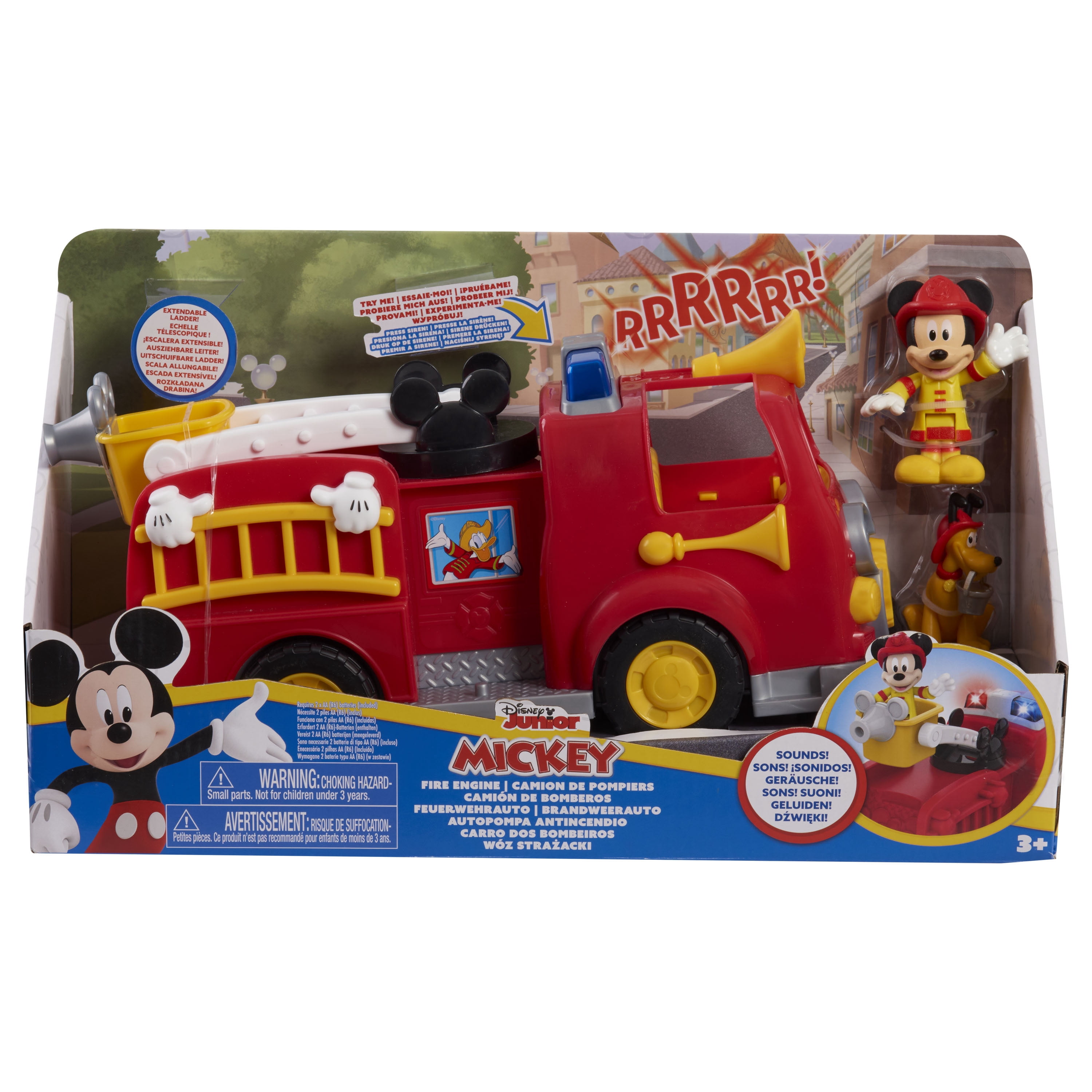 Disney Fire Engine ミッキーマウス ゼンマイ式 ブリキ玩具 Mickey Mouse, Fire Engine Playset, Lights and Sounds, Ages 3+
