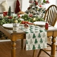 thumbnail image 4 of mubwai Xmas Trees Snowflake Christmas Table Runner, Seasonal Winter Green Kitchen Dining Table Decoration for Home Party Decor 13x72 Inch, 4 of 7