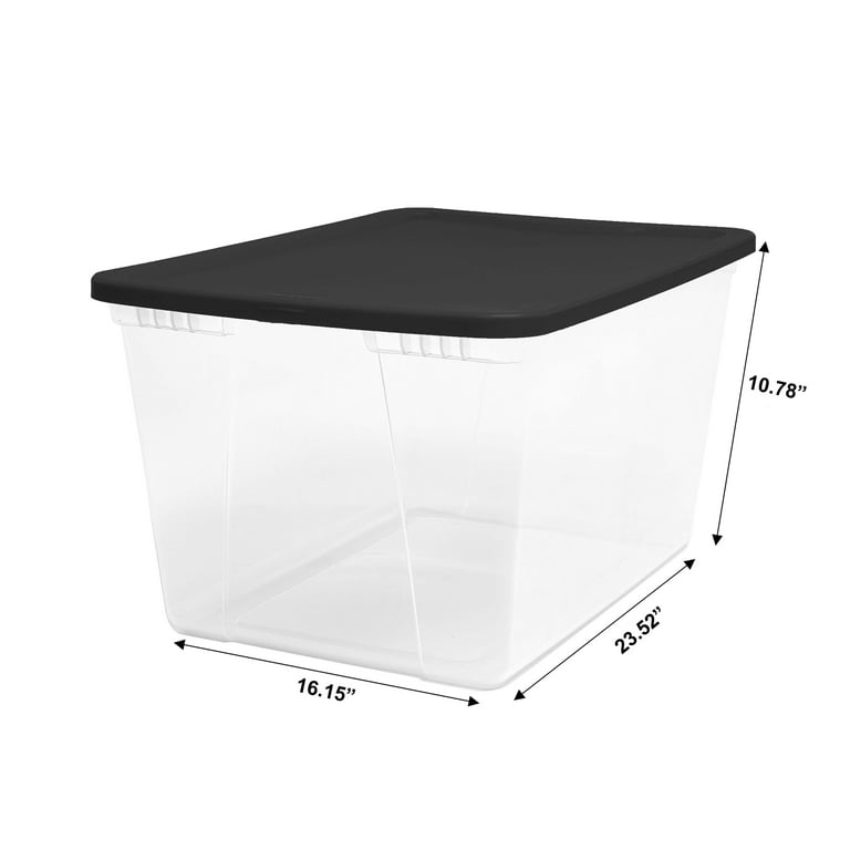 Mainstays Snaplock® 50 Quart Clear Storage Container with Black