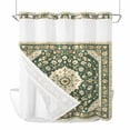 No Hook Shower Curtain with Snap in Fabric Liner Set Bohemian Vintage ...