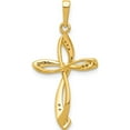 thumbnail image 3 of 14K Yellow Gold 1/10Ct. Diamond Cross Pendant (37.5 X 16.5) Made In India pm5046-010-ya, 3 of 5