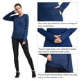 thumbnail image 6 of Baleaf Women's Thermal Fleece Tops Long Sleeve Running t-Shirt with Thumbholes Zipper Pocket Blue Size L, 6 of 7