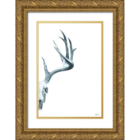 Fay, Mela 13x18 Gold Ornate Wood Framed with Double Matting Museum Art Print Titled - Antlers II