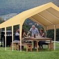 thumbnail image 1 of Bingirl Carport Shelter Industrial Grade Frame Full Weather Protection Height Adaptable Frame Multi Vehicle Coverage for Outdoor Vehicle Storage RV Parking, 1 of 5