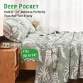 thumbnail image 3 of Gogreen Green Floral Sheets Queen size Cooling Fitted Sheet SetFit 16", Breathable Microfiber Printed Pattern Bed Sheets, 3 of 9