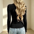 thumbnail image 5 of FchengtaiS Long Sleeve Shirts for Women Ribbed Slim Fitted Basic Tee Top Mock Neck Workout Stretchy Undershirts, 5 of 7