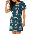 thumbnail image 2 of Naloa Tropical Animals Print Women Nightgowns,Womens Loungewear,Short Sleeve Sleepwear,Comfy Ladies Nightdress, 2 of 6
