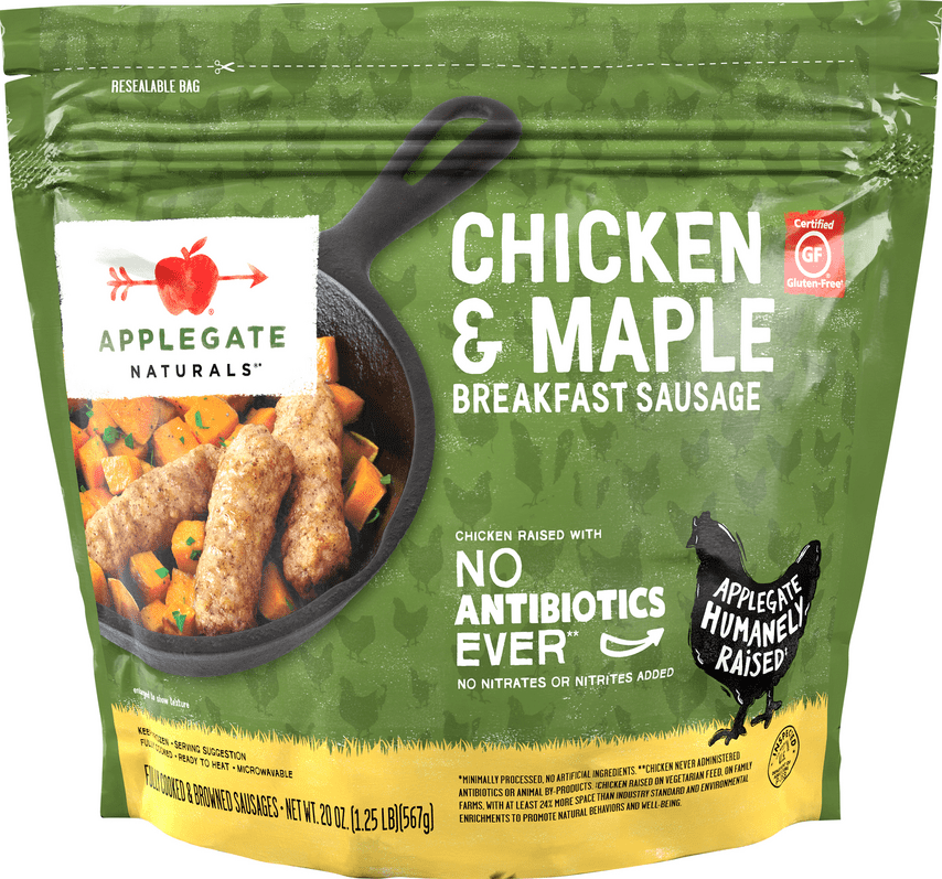 Applegate Natural Chicken & Maple Breakfast Sausage, Resealable Bag