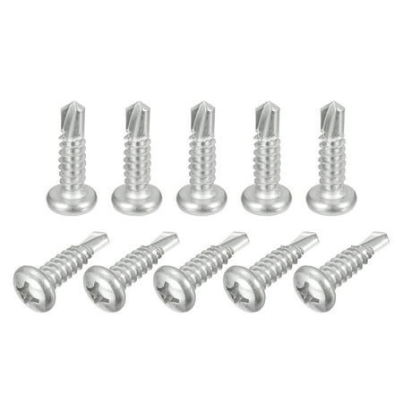 

#14 x 1 Self Drilling Screws 50 Pack Phillips Pan Head Self Tapping Screws