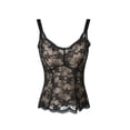 thumbnail image 4 of Women French Lace Cami Tank Top with Built-in Padded Bra, Wireless Slim Fit Shaping Camisole, V-Neck Back Shaping Layering Vest, Thin Straps Breathable Summer Sheer Inner Top Brown XXXL(XXXL), 4 of 5