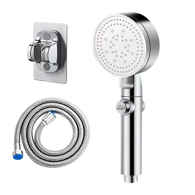 Fiudx Ducha de Alta Presión, 5 Modos de Rociado, Diseño Flexible de Mano, Flujo de Agua Rico En Oxígeno, Mango Ergonómico, Manguera a Prueba de Explosiones, Fácil de Limpiar, Juego de Accesorios de B