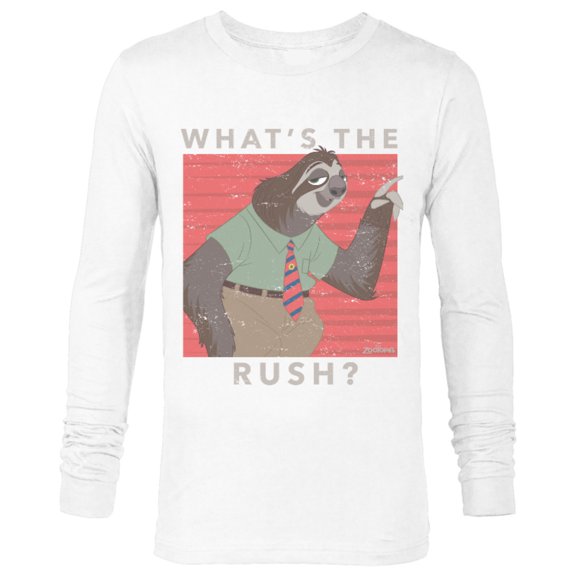 Disney Zootopia Flash What's The Rush T-Shirt - Long Sleeve T-Shirt for Men - Customized-White