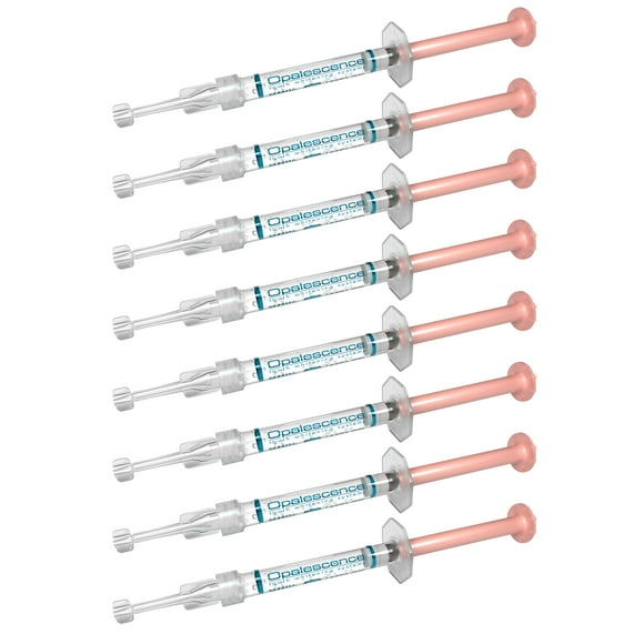 Opalescence 20% with PF Whitening Whitening Refill Kit (4 Packs / 8 Syringes) Carbamide Peroxide. Made by Ultradent, in Melon Flavor. Tooth Whitening Refill Syringes - B-5401-4