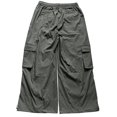 thumbnail image 6 of ManxiVoo Women's Elastic Waist Cargo Pants Lightweight Loose Wide Leg Jogger Trousers with Multi Side Pockets Casual Utility Bottoms for Outdoor Daily Active Wear, 6 of 6