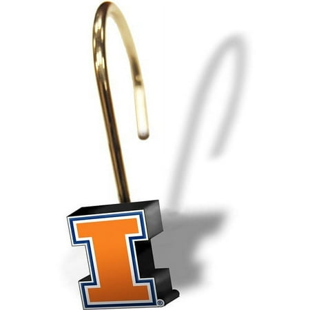 NCAA Illinois Fighting Illini Shower Curtain Rings, Set of 12