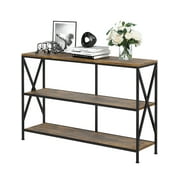Console Table 45 inch Entryway Table, Wood Sofa Table TV Stand for TV up to 55" Storage Shelves for Living Room