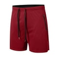 thumbnail image 4 of Men's 5 Inch Running Shorts with Zipper Pockets Athletic Workout Gym Shorts Casual Classic Fit Shorts Drawstring Elastic Waist Pant, 4 of 5