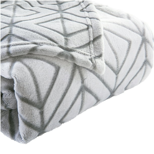 Better Homes Gardens Velvet Plush Textured Silver Blanket Full Queen Walmart Com Walmart Com