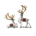 thumbnail image 2 of Bzdzmqm under $5 Christmas Deer Decor, White Resin Deer Figurine Set, Christmas Table Decor, Luxury Home Ornament, Festive Living Room Decor, Holiday Gift Collection, 2 of 6