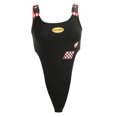 thumbnail image 2 of Mujeres Flame Plaid Patchwork Correa ajustable Hebilla Mono Body de corte alto kenally FS11159-03, 2 of 7