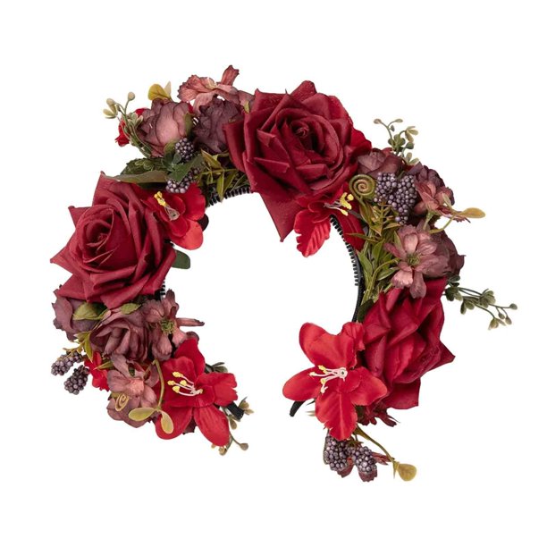 Accesorio para el cabello con horquilla para mujer, tocado étnico delicado, diadema, guirnalda para fiestas de escenario, accesorios para actuación de rojo
