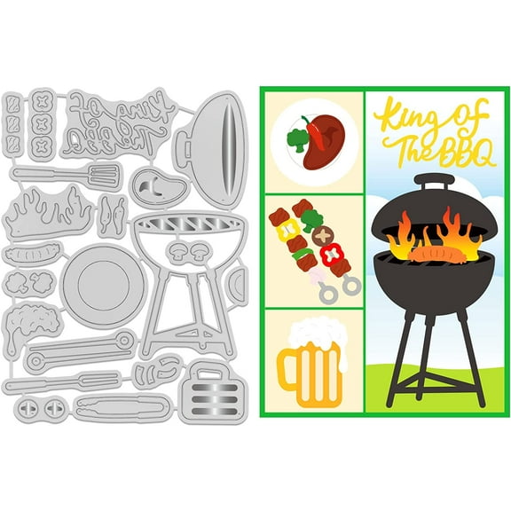 Metal BBQ Grilling Tools Cut Dies Summer Travel Embossing Template Die Party Cuts for Card Scrapbooking and Die Sets for Card DIY Craft